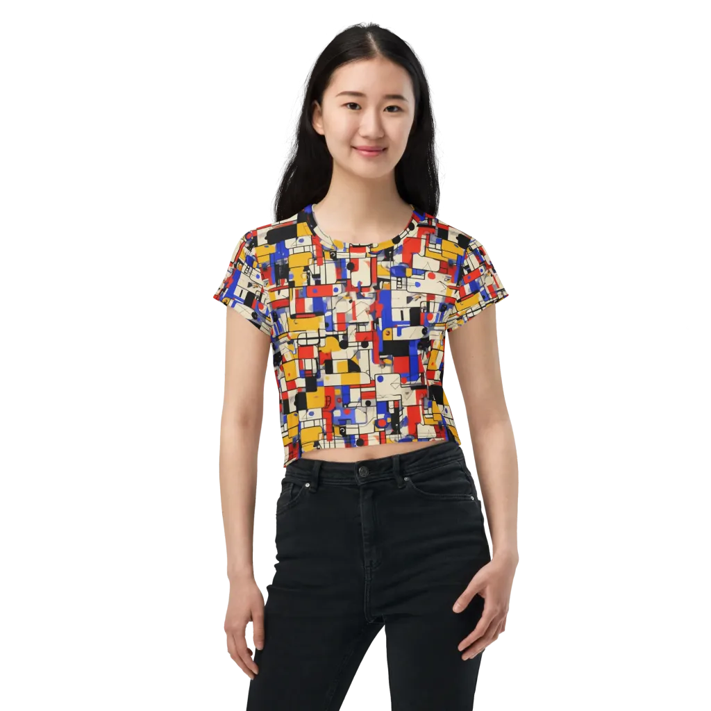 Cobalt Bauhaus on Crop Tee — Front