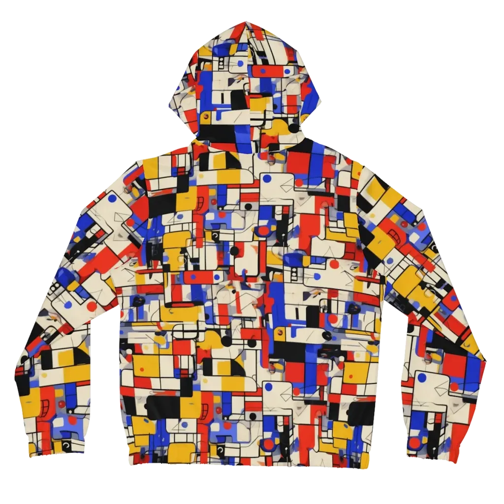 Cobalt Bauhaus on Women's Full-Zip Hoodie — Back