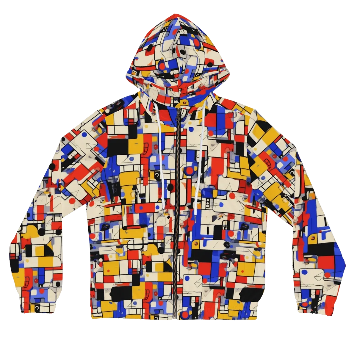 Cobalt Bauhaus on Women's Full-Zip Hoodie — Front