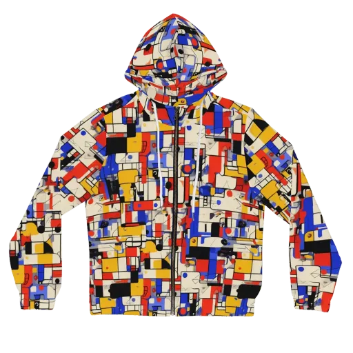 Cobalt Bauhaus on a Women's Full-Zip Hoodie