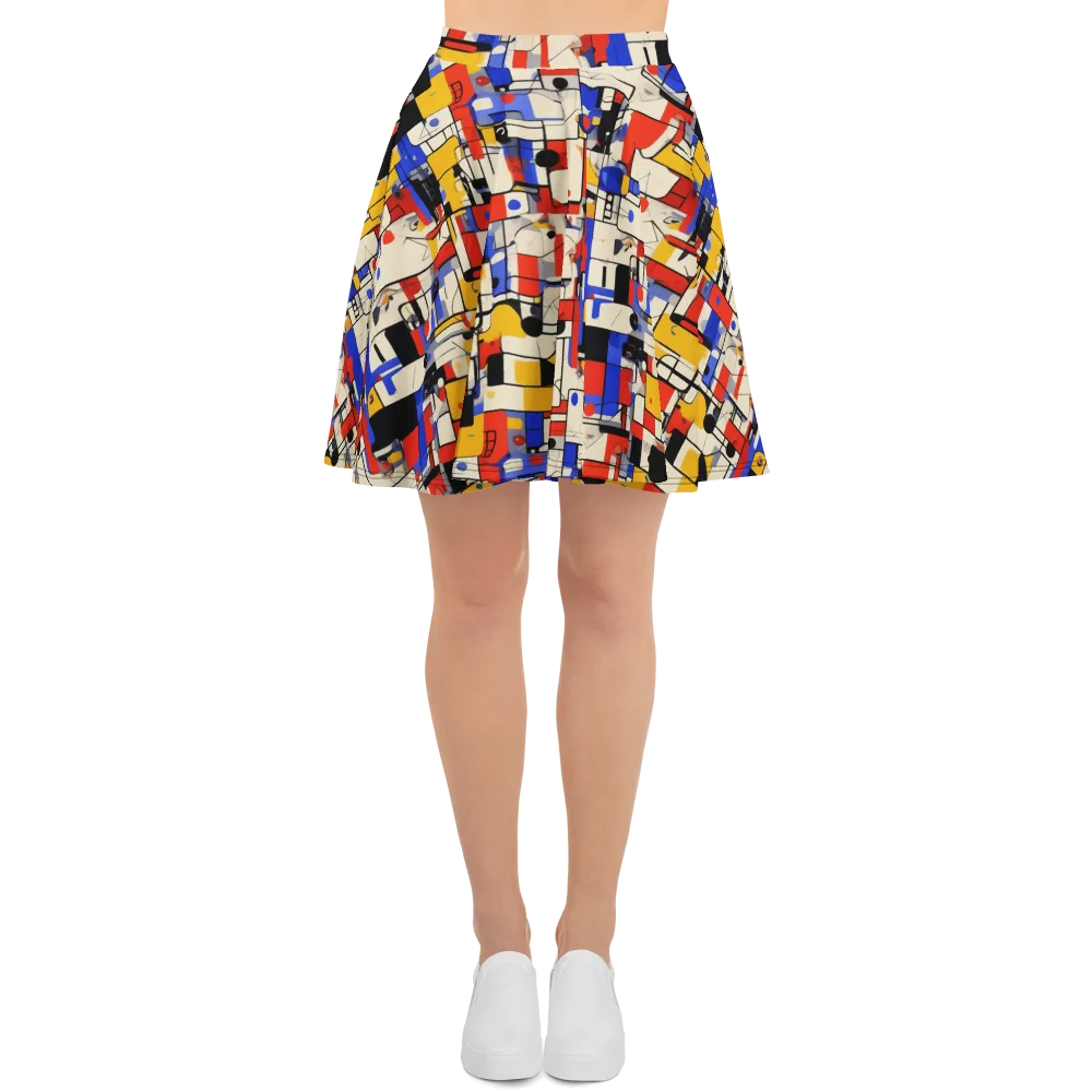 Cobalt Bauhaus on Skater Skirt — Front