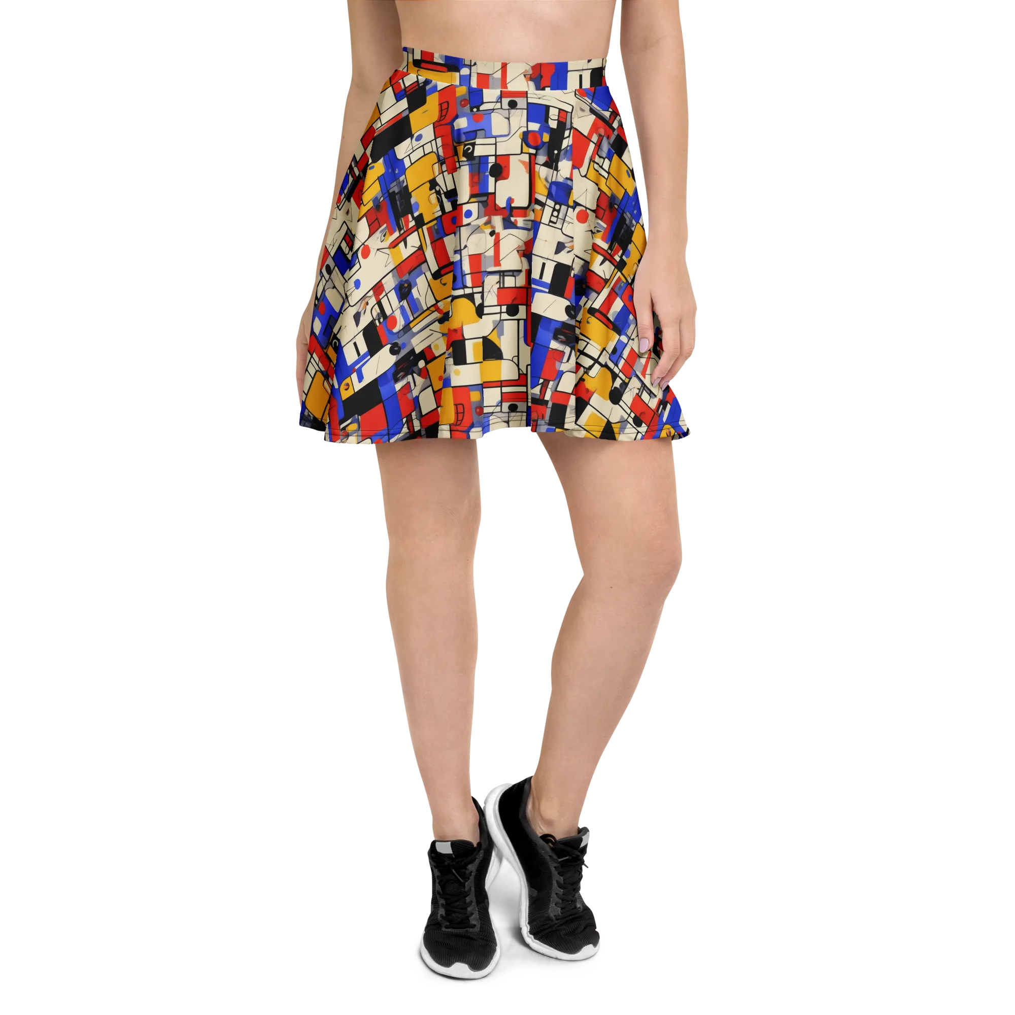 Cobalt Bauhaus on Skater Skirt — Front