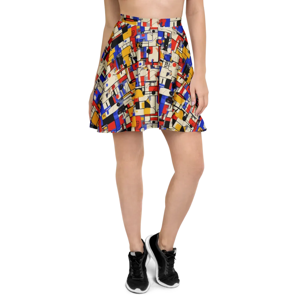 Cobalt Bauhaus on Skater Skirt — Front