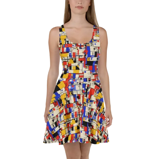 Cobalt Bauhaus on a Skater Dress