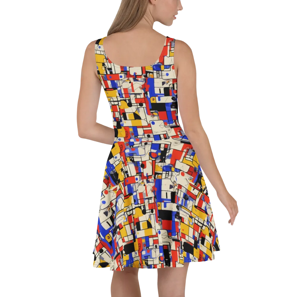Cobalt Bauhaus on Skater Dress — Back