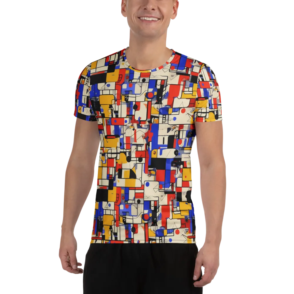 Cobalt Bauhaus on Men's Athletic T-Shirt — Front