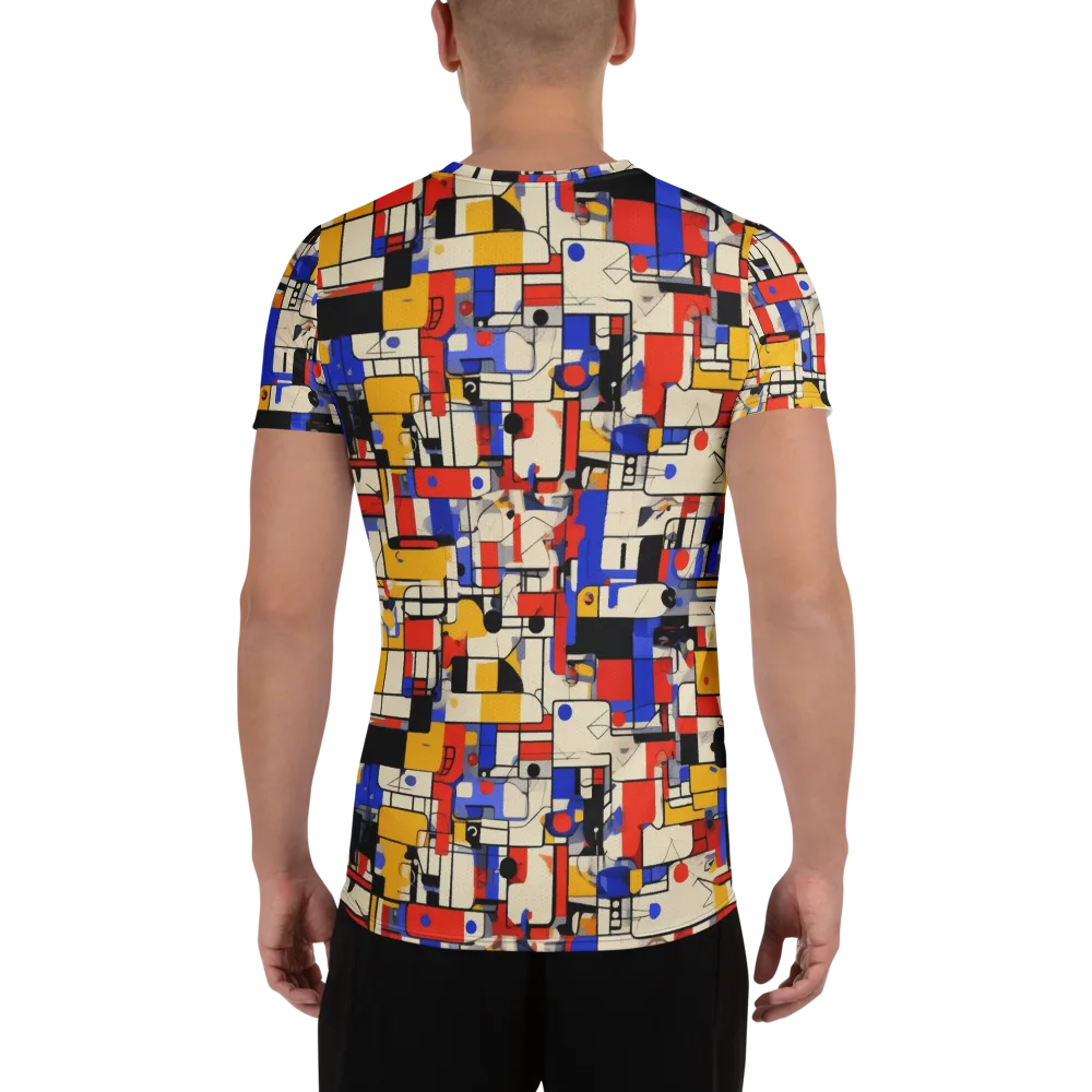Cobalt Bauhaus on Men's Athletic T-Shirt — Back