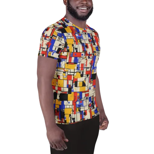 Cobalt Bauhaus on a Men's Athletic T-Shirt