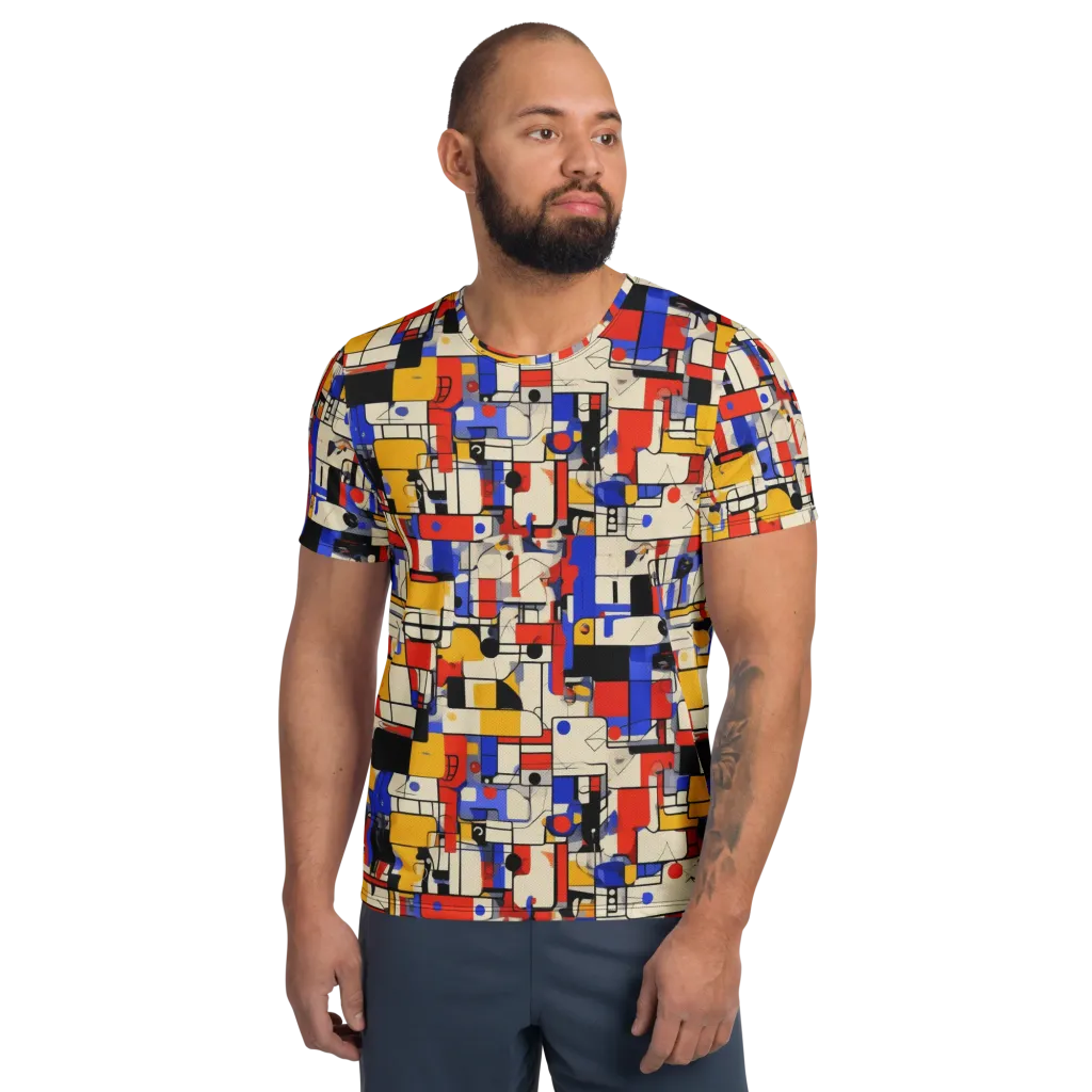 Cobalt Bauhaus on Men's Athletic T-Shirt — Front