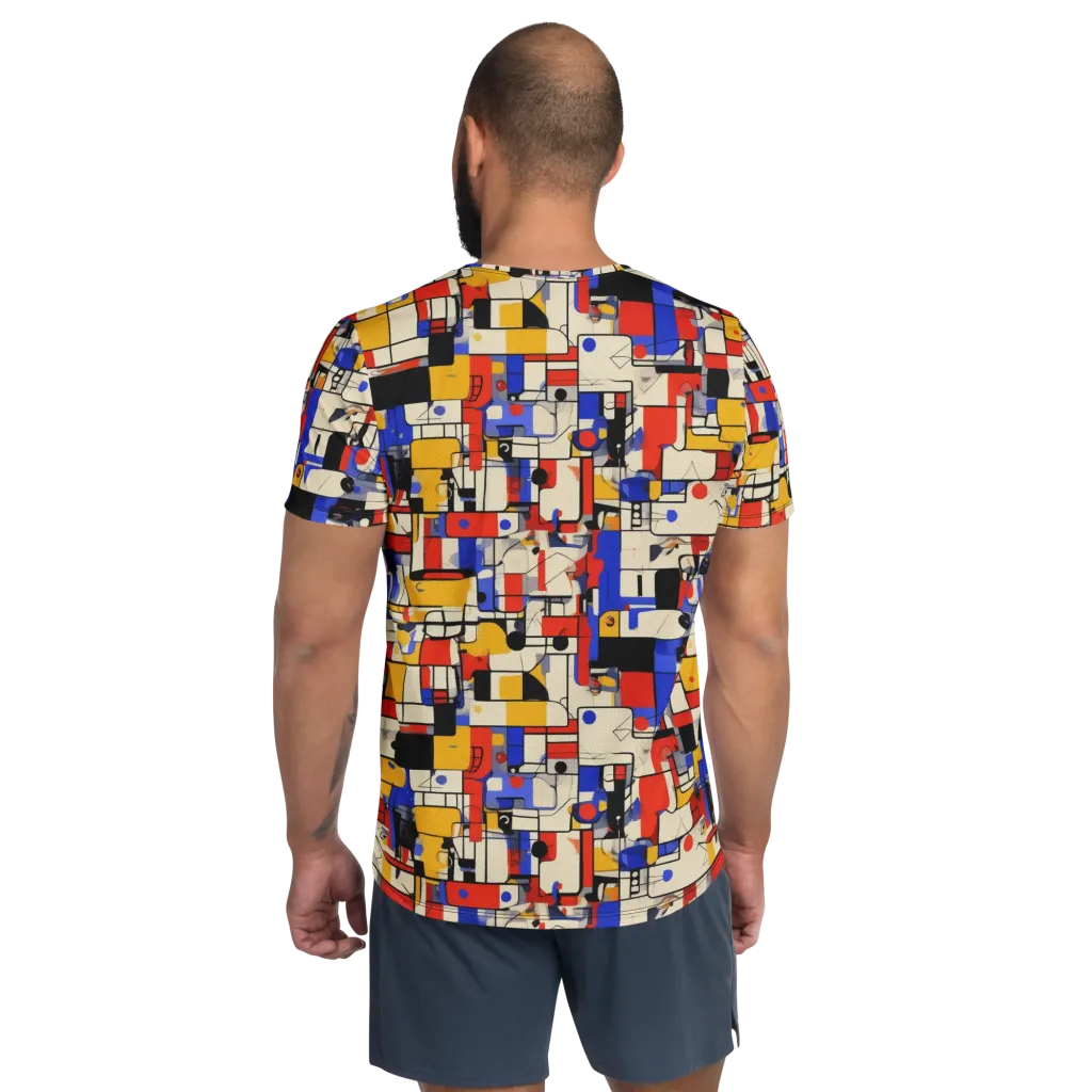 Cobalt Bauhaus on Men's Athletic T-Shirt — Back