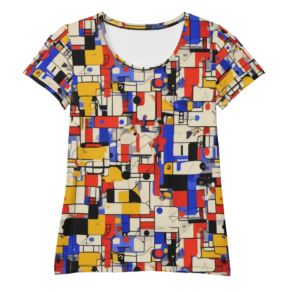 Cobalt Bauhaus on Women's Athletic T-Shirt — Front