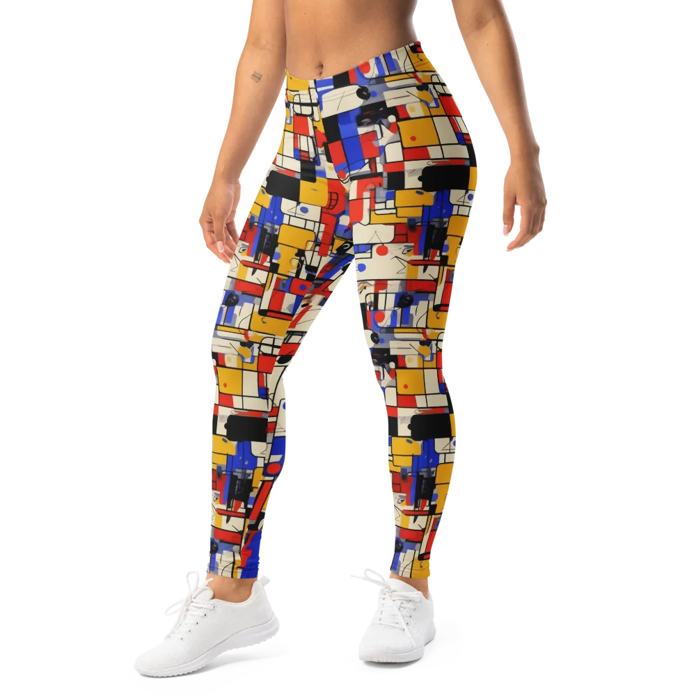 Cobalt Bauhaus on Leggings — Left Front
