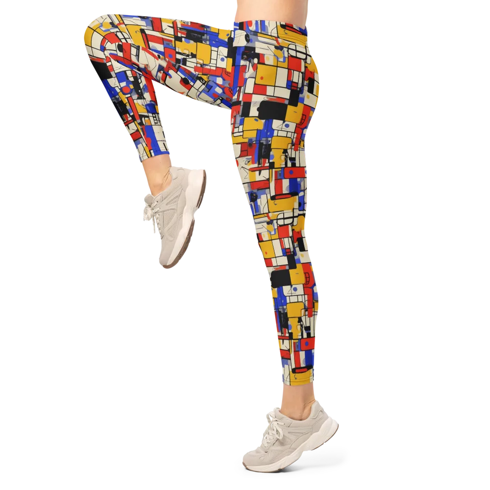 Cobalt Bauhaus on Leggings — Left