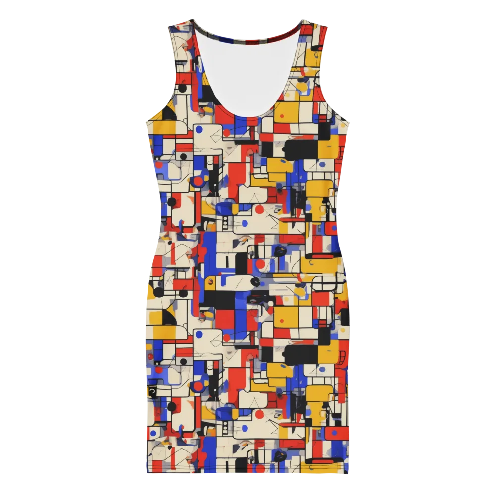 Cobalt Bauhaus on Bodycon Dress — Front