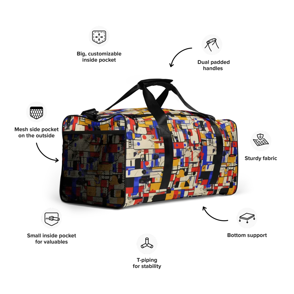Cobalt Bauhaus on Duffle Bag — Right Front
