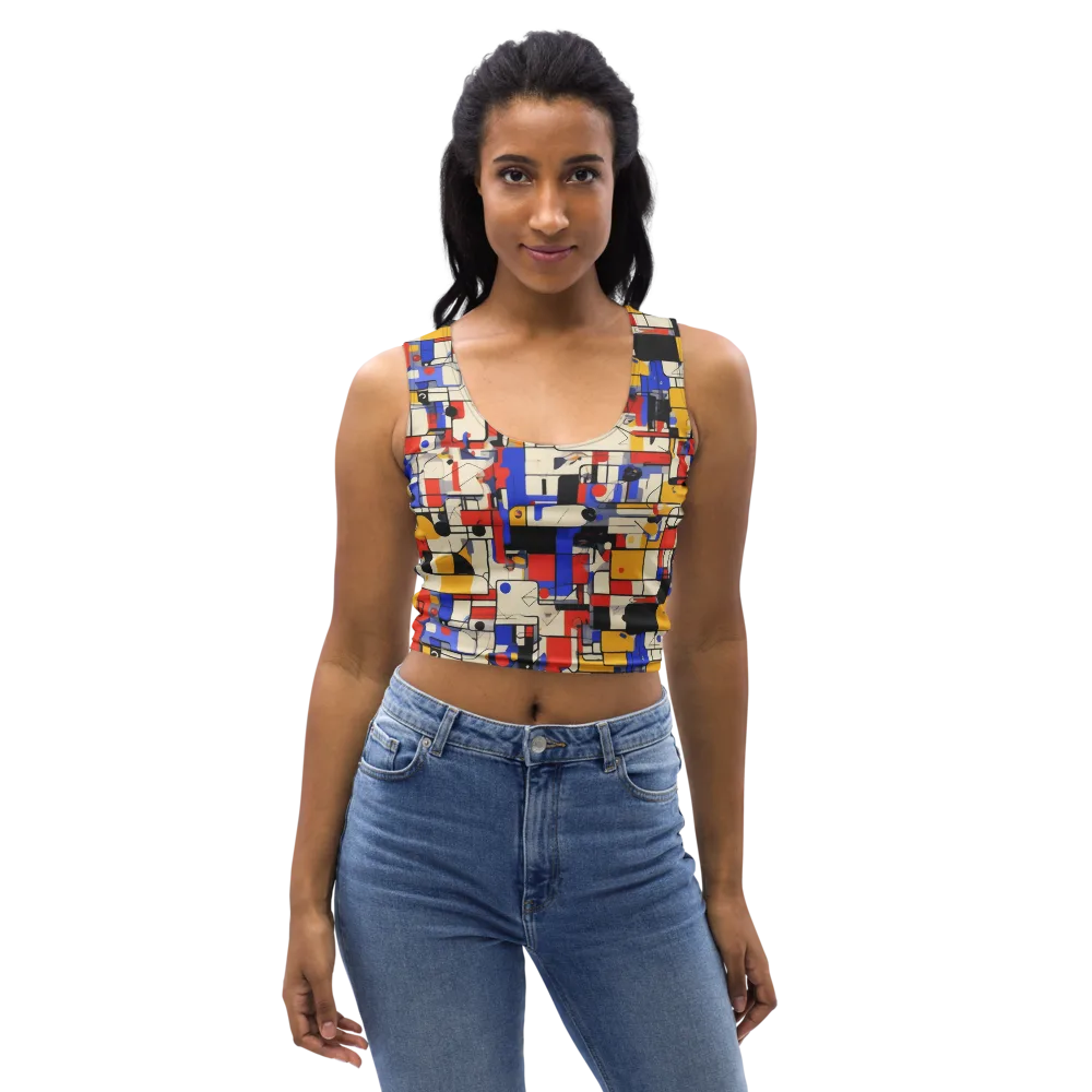Cobalt Bauhaus on Crop Top — Front