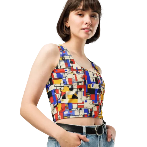 Cobalt Bauhaus on a Crop Top