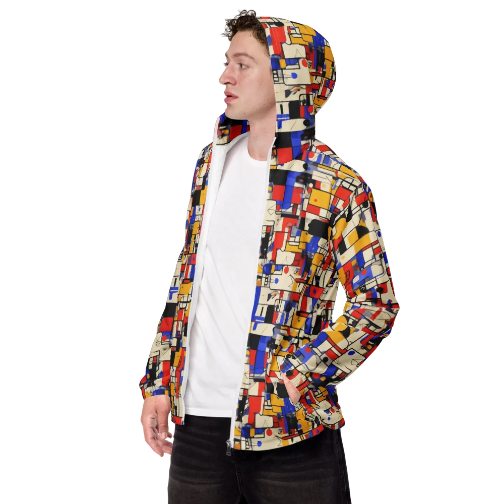 Cobalt Bauhaus on Men's Windbreaker — Left Front