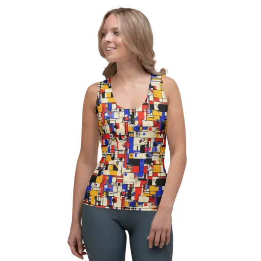 Cobalt Bauhaus on a Women's Tank Top