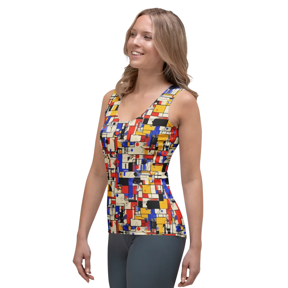 Cobalt Bauhaus on Women's Tank Top — Left Front