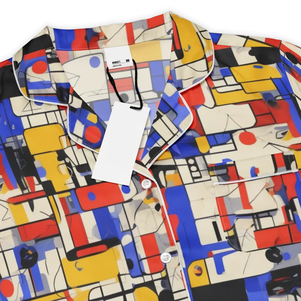 Cobalt Bauhaus on Women's Short Sleeve Pajama Top — Product details