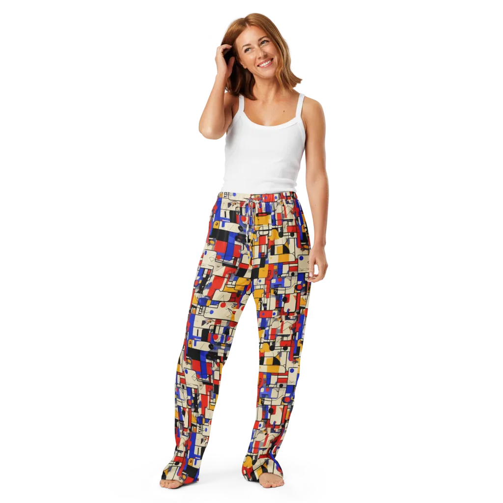 Cobalt Bauhaus on Women's Pajama Pants — Front