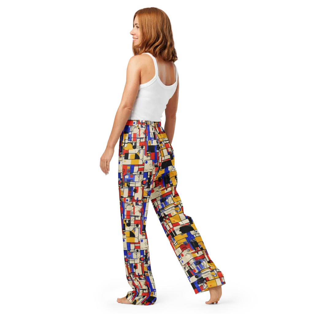 Cobalt Bauhaus on Women's Pajama Pants — Back