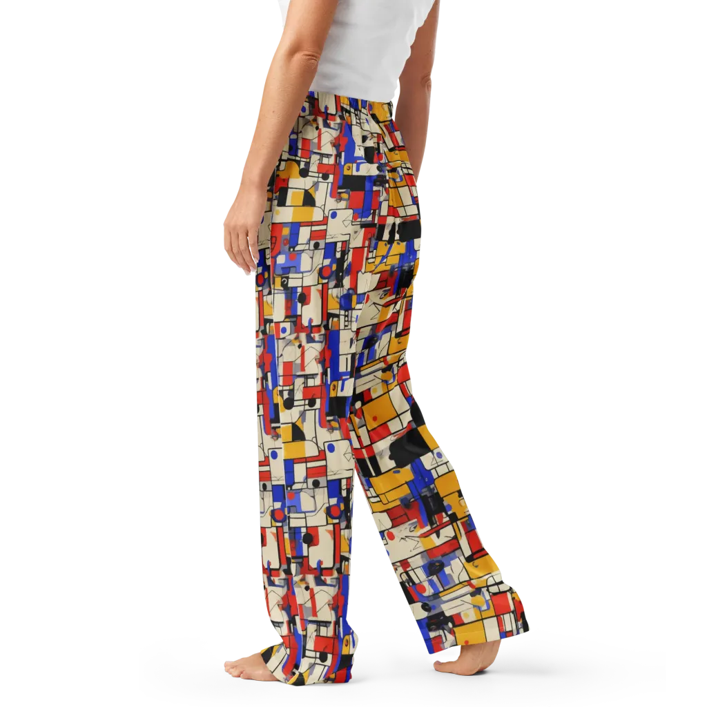Cobalt Bauhaus on Women's Pajama Pants — Left