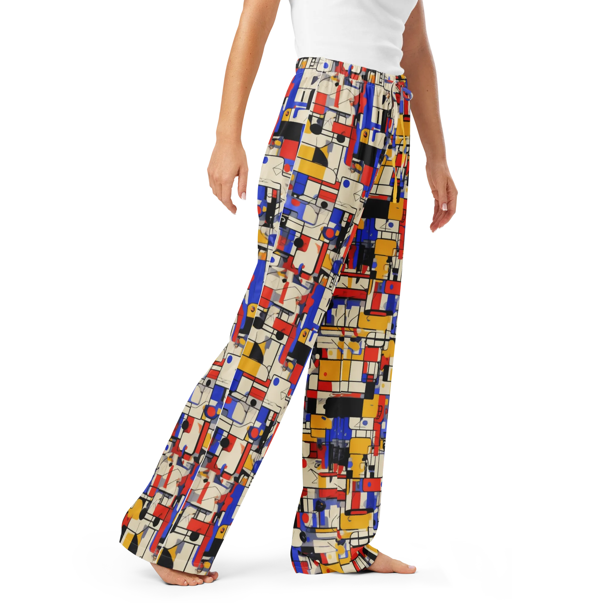 Cobalt Bauhaus on Women's Pajama Pants — Right Front