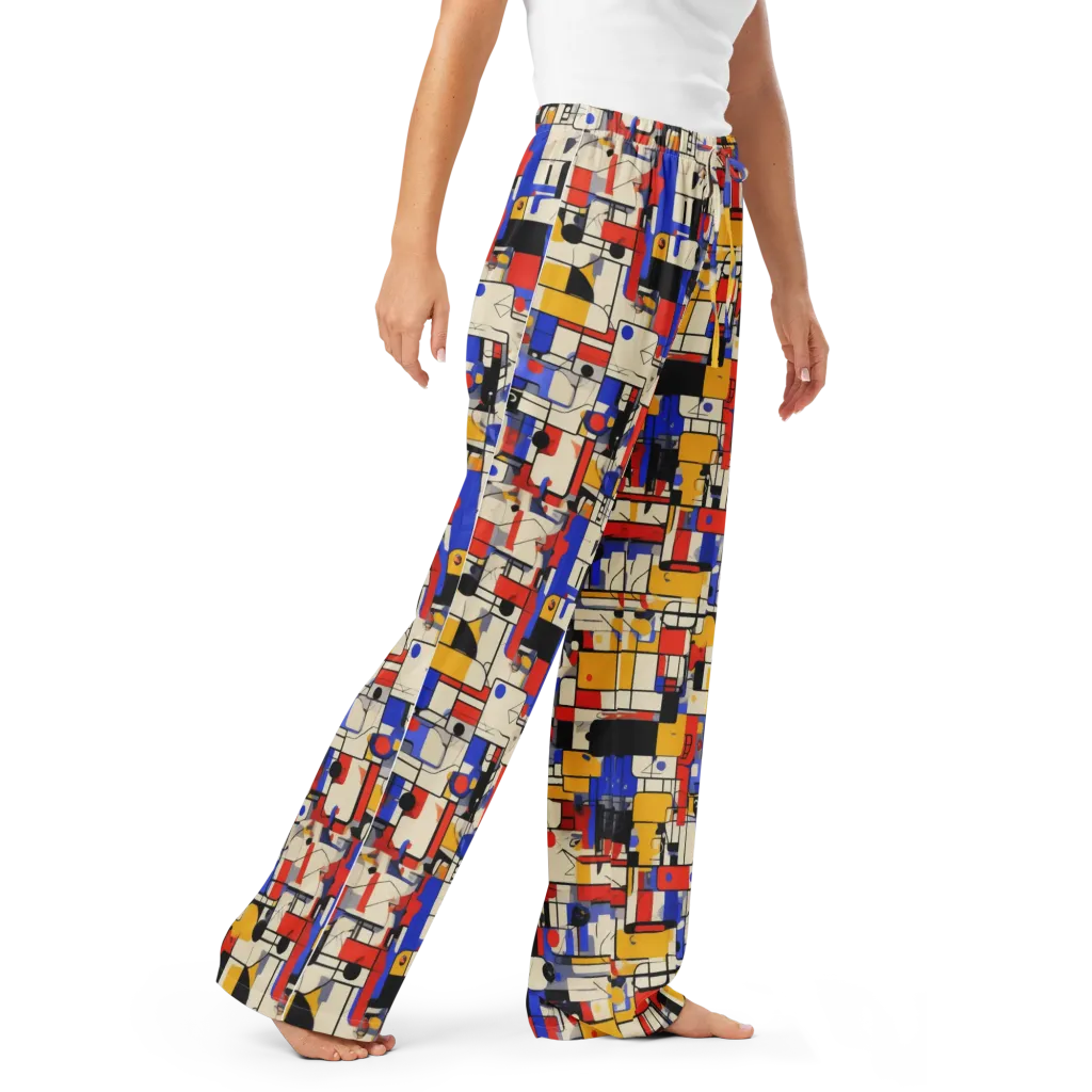 Cobalt Bauhaus on Women's Pajama Pants — Right Front