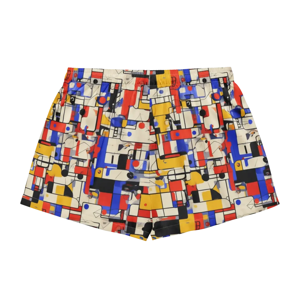 Cobalt Bauhaus on Women's Pajama Shorts — Back