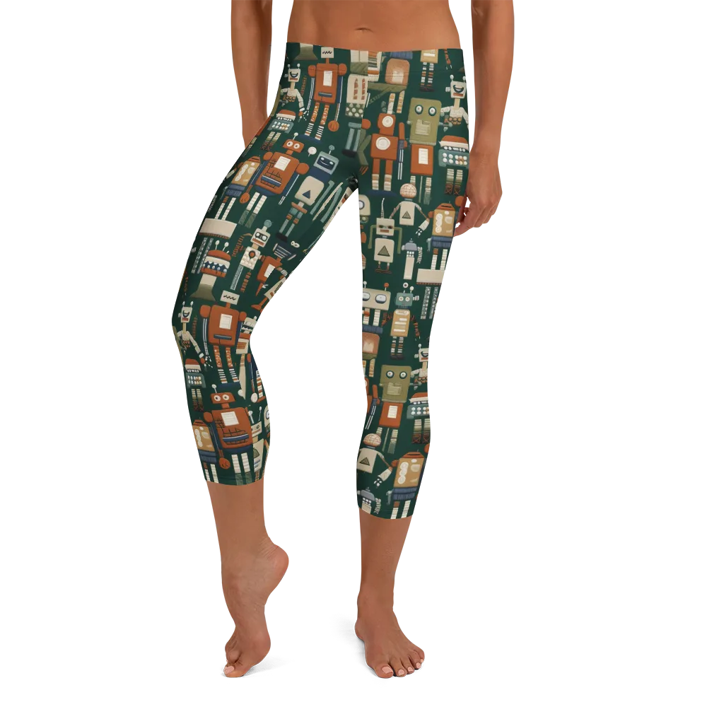Tin Can Parade on Capri Leggings — Front