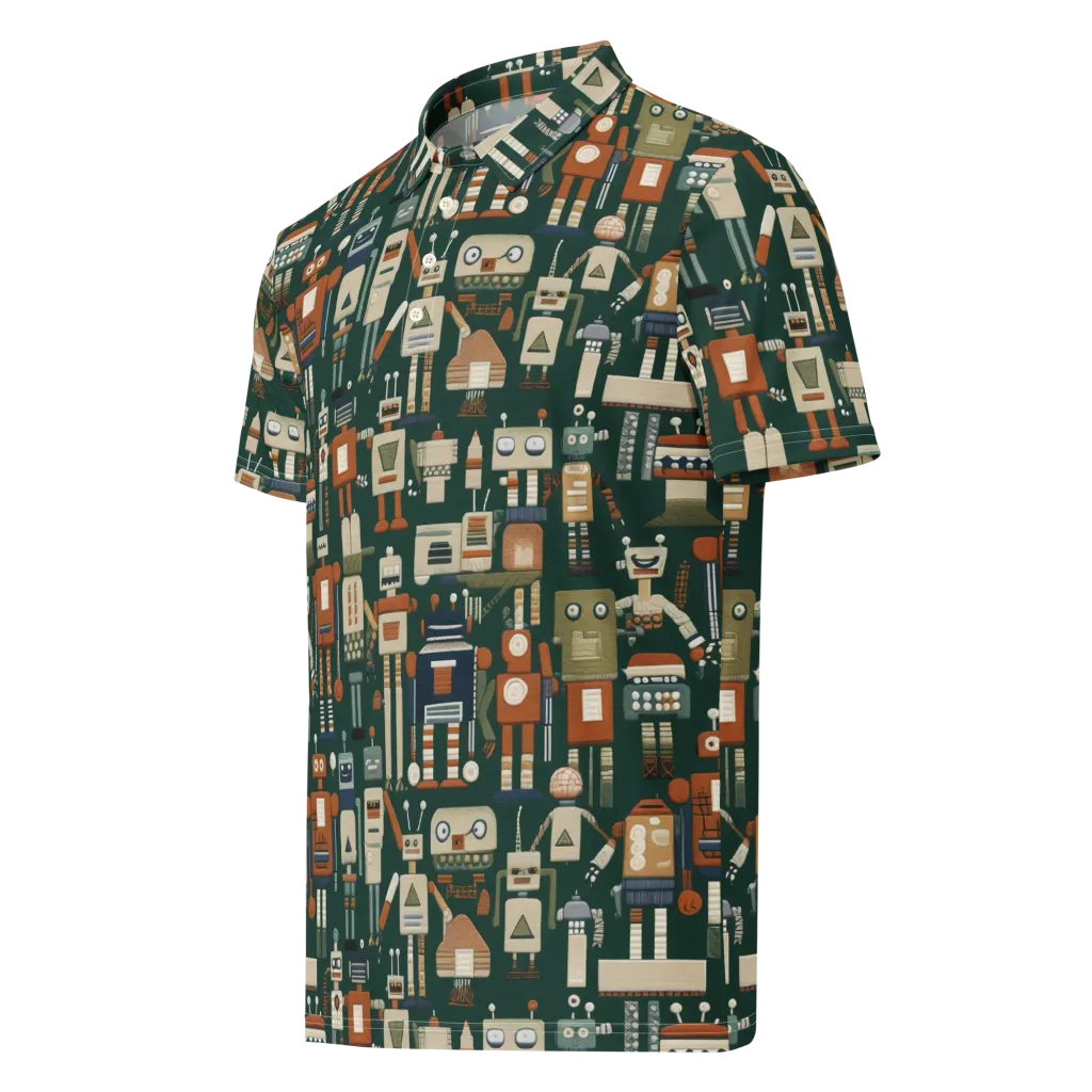 Tin Can Parade on Men's Slim Fit Polo Shirt — Left Front