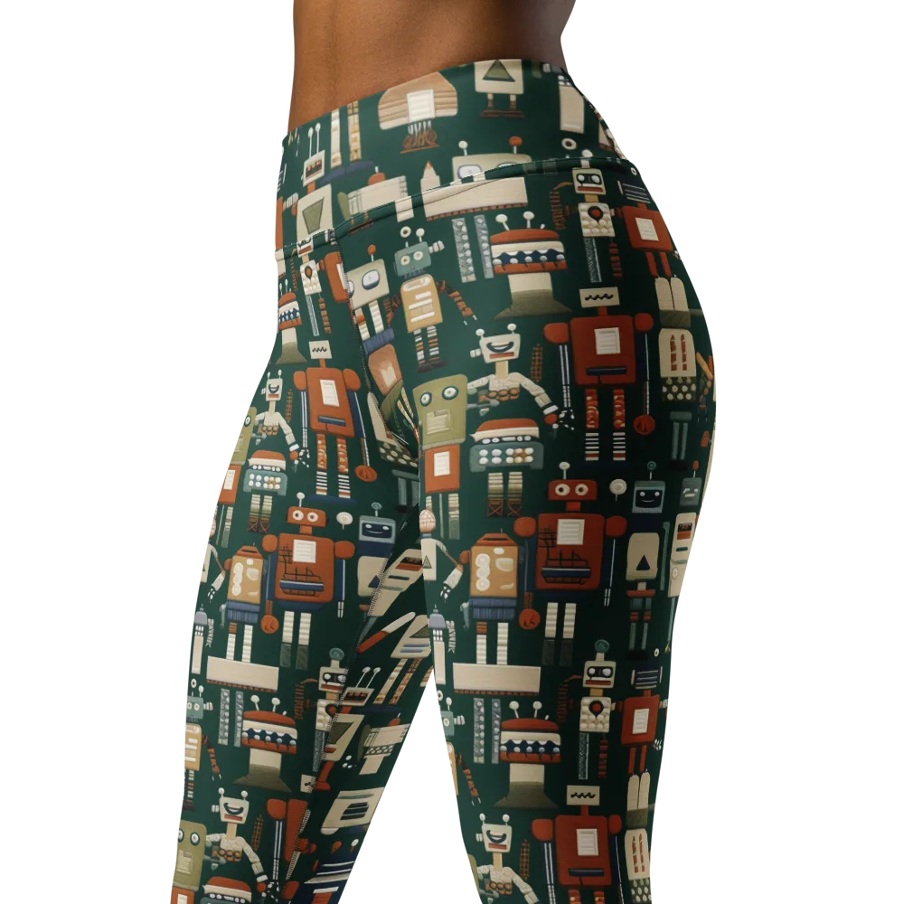 Tin Can Parade on Yoga Leggings — Left Front