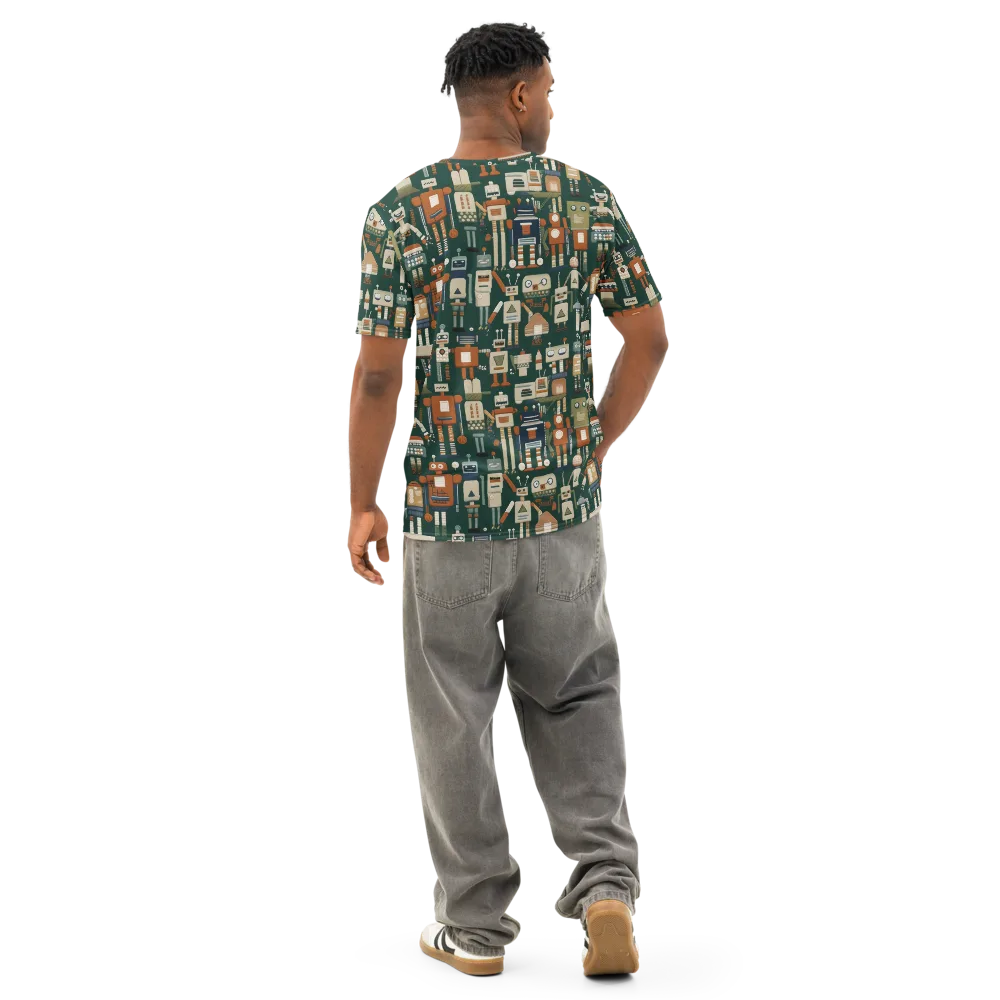 Tin Can Parade on Men's Cotton Crew Neck T-Shirt — Back
