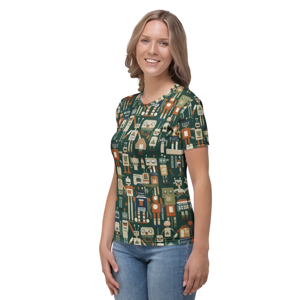 Tin Can Parade on Women's Crew Neck T-Shirt — Left