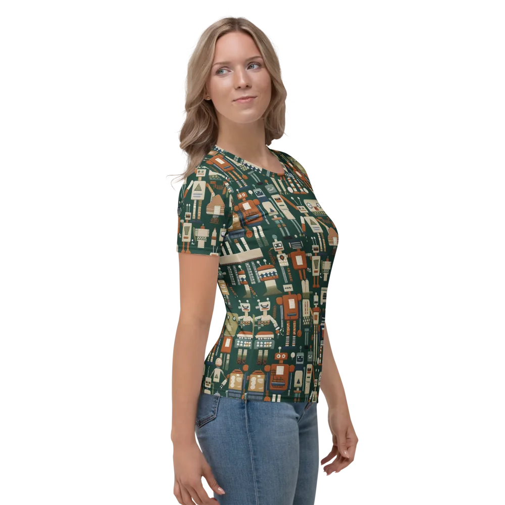 Tin Can Parade on Women's Crew Neck T-Shirt — Right