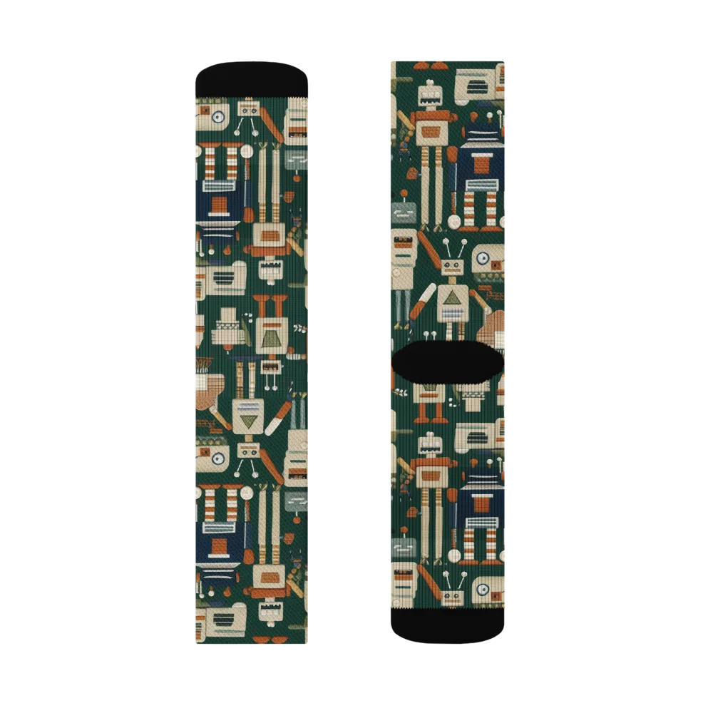 Tin Can Parade on Socks — Right Sock