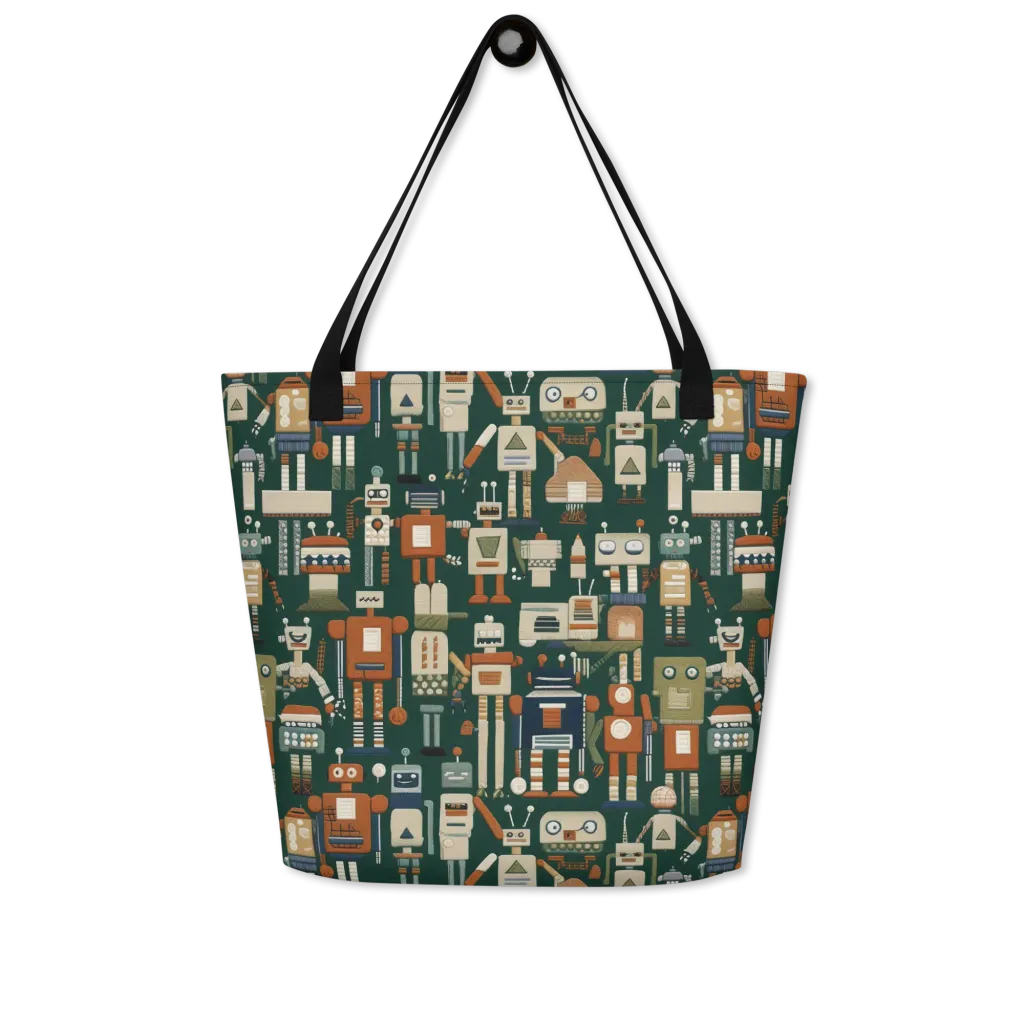 Tin Can Parade on Large Tote Bag W/ Pocket — Front