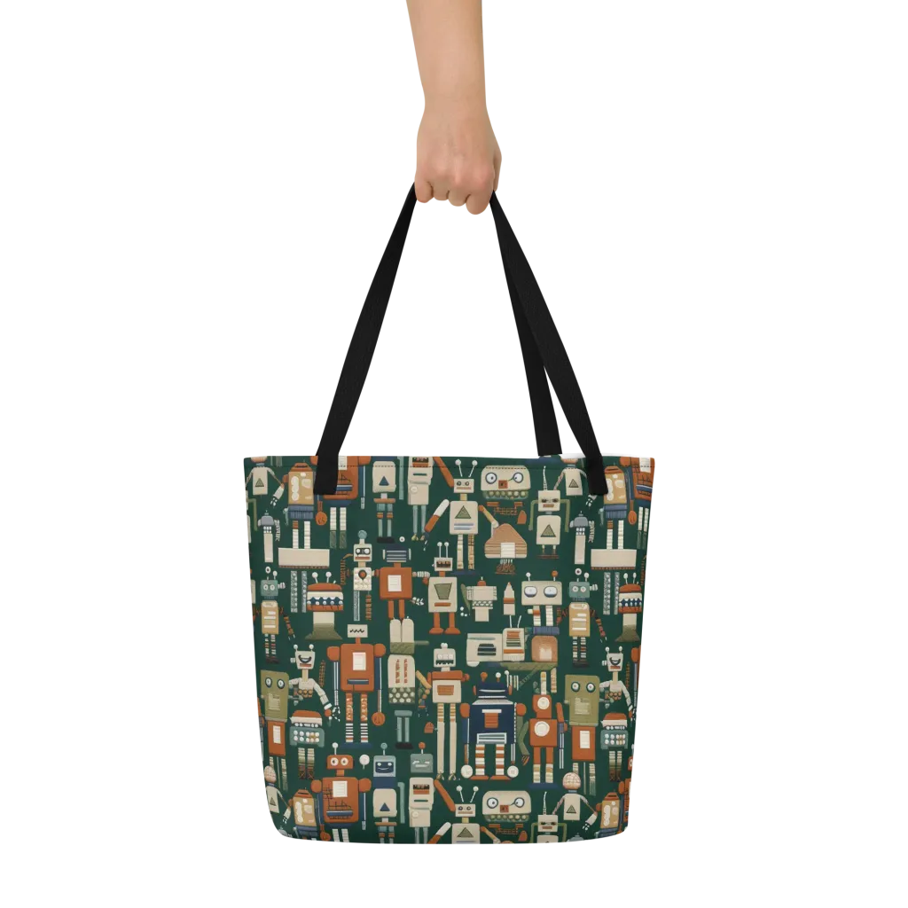 Tin Can Parade on Large Tote Bag W/ Pocket — Front