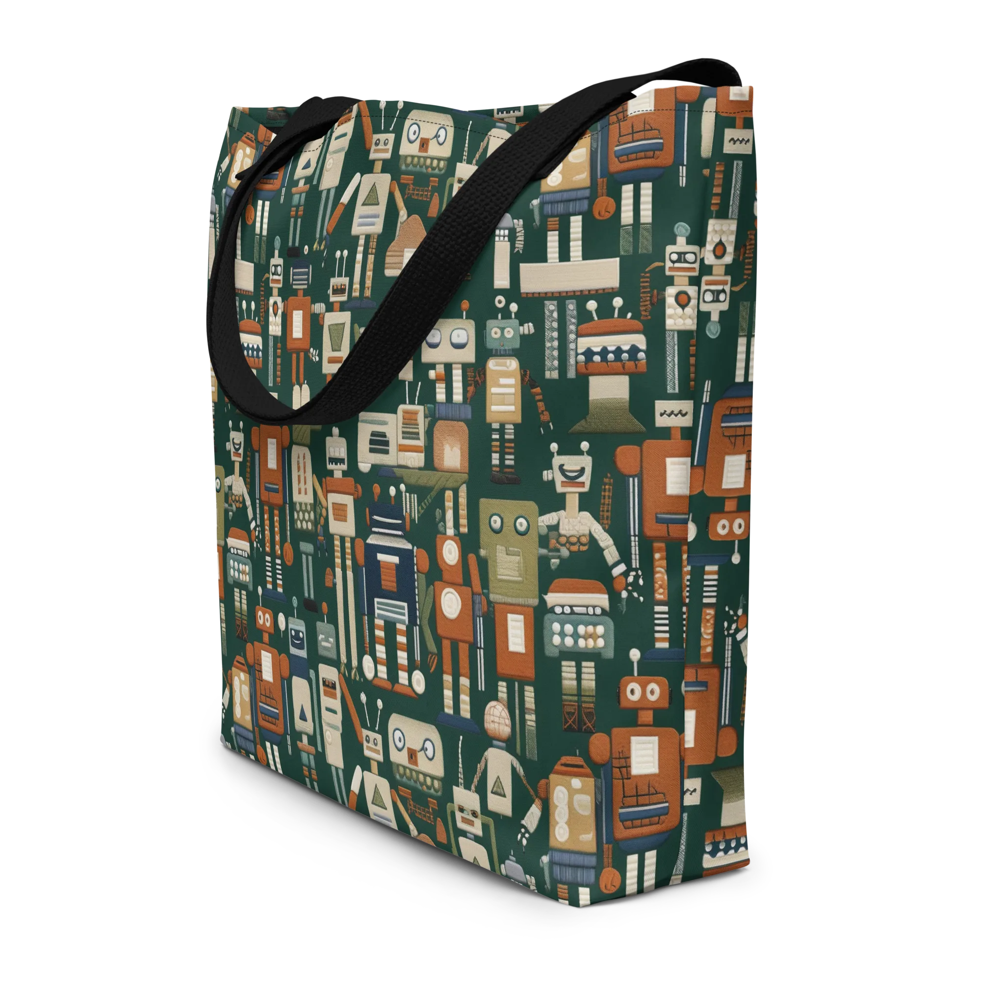 Tin Can Parade on Large Tote Bag W/ Pocket — Front