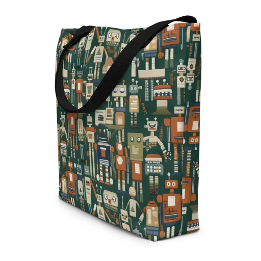 Tin Can Parade on a Large Tote Bag W/ Pocket