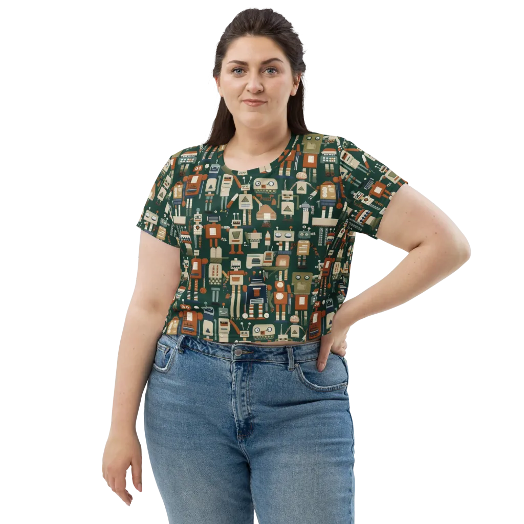 Tin Can Parade on Crop Tee — Front