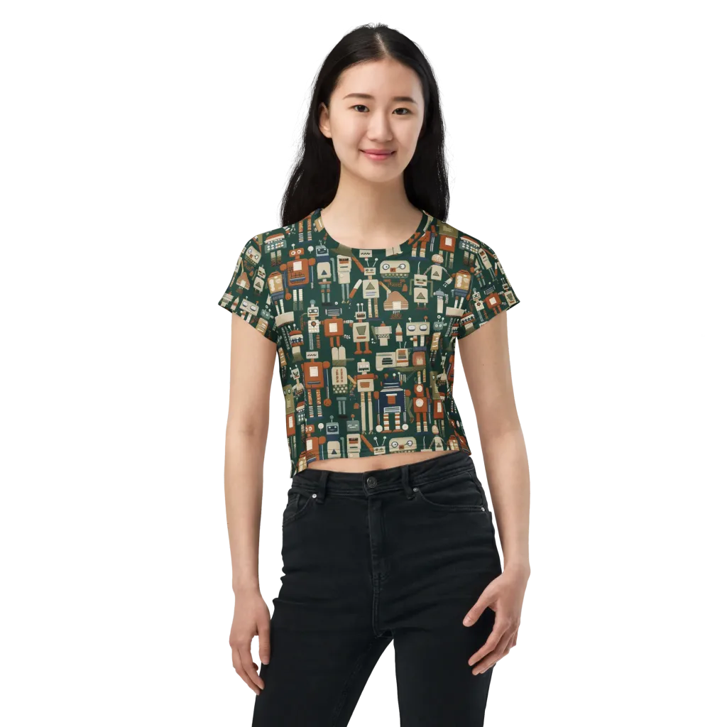 Tin Can Parade on Crop Tee — Front
