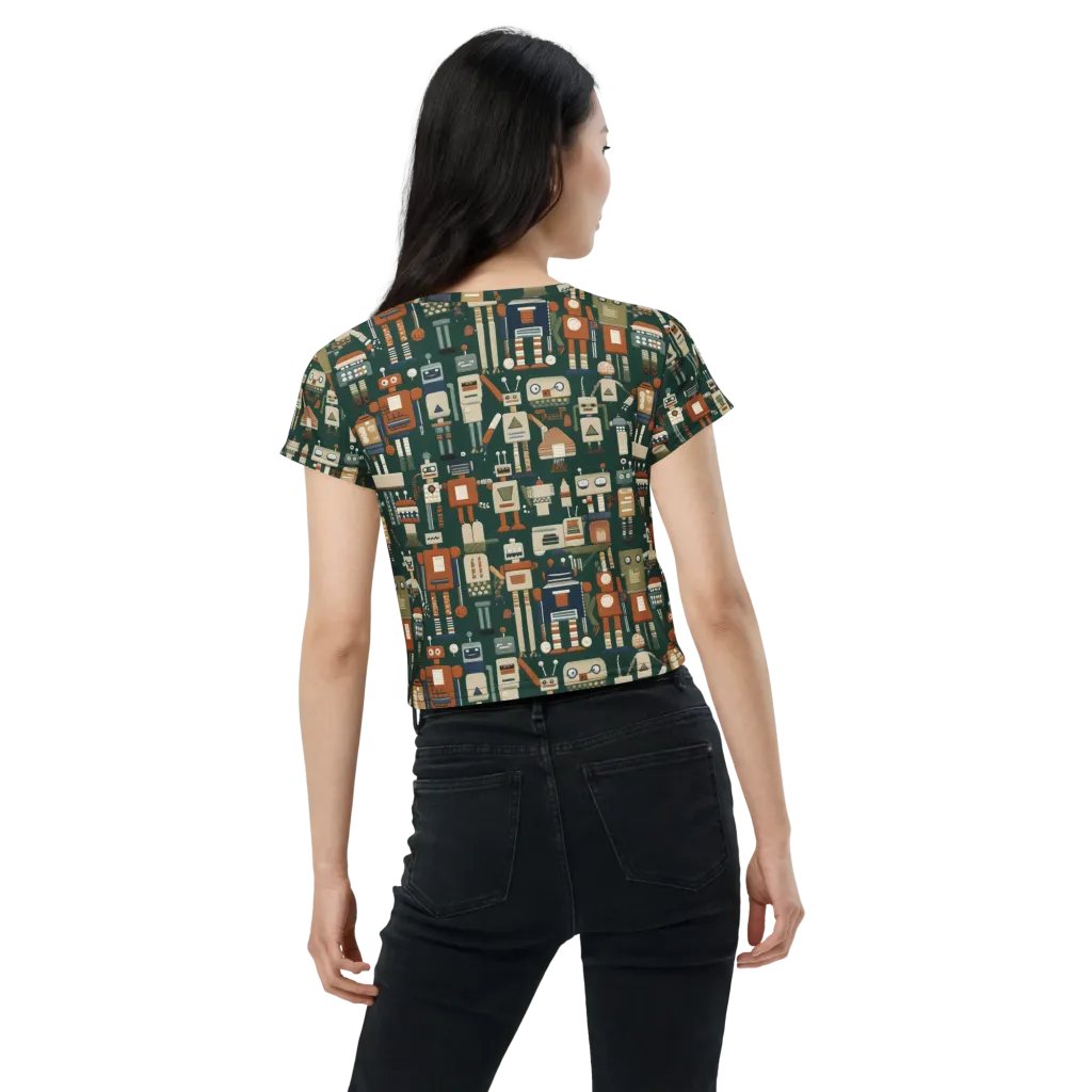 Tin Can Parade on Crop Tee — Back