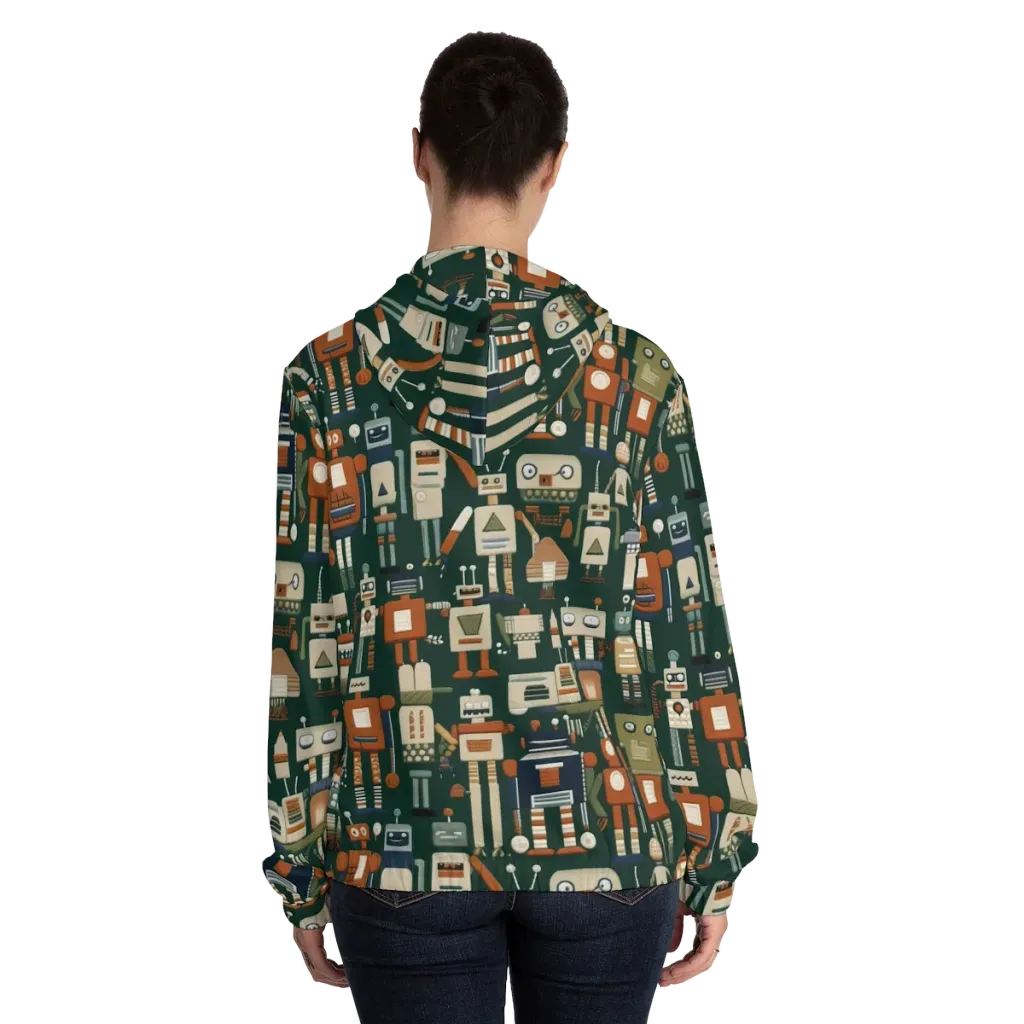 Tin Can Parade on Women's Full-Zip Hoodie — Back On Person