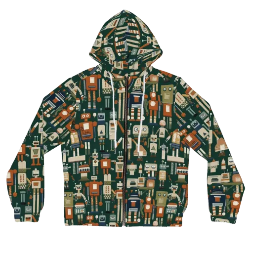 Tin Can Parade on a Women's Full-Zip Hoodie