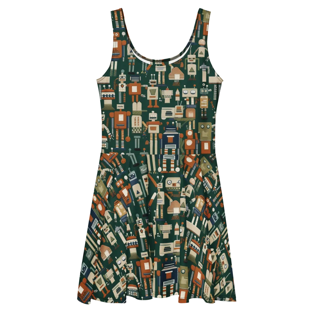 Tin Can Parade on Skater Dress — Front