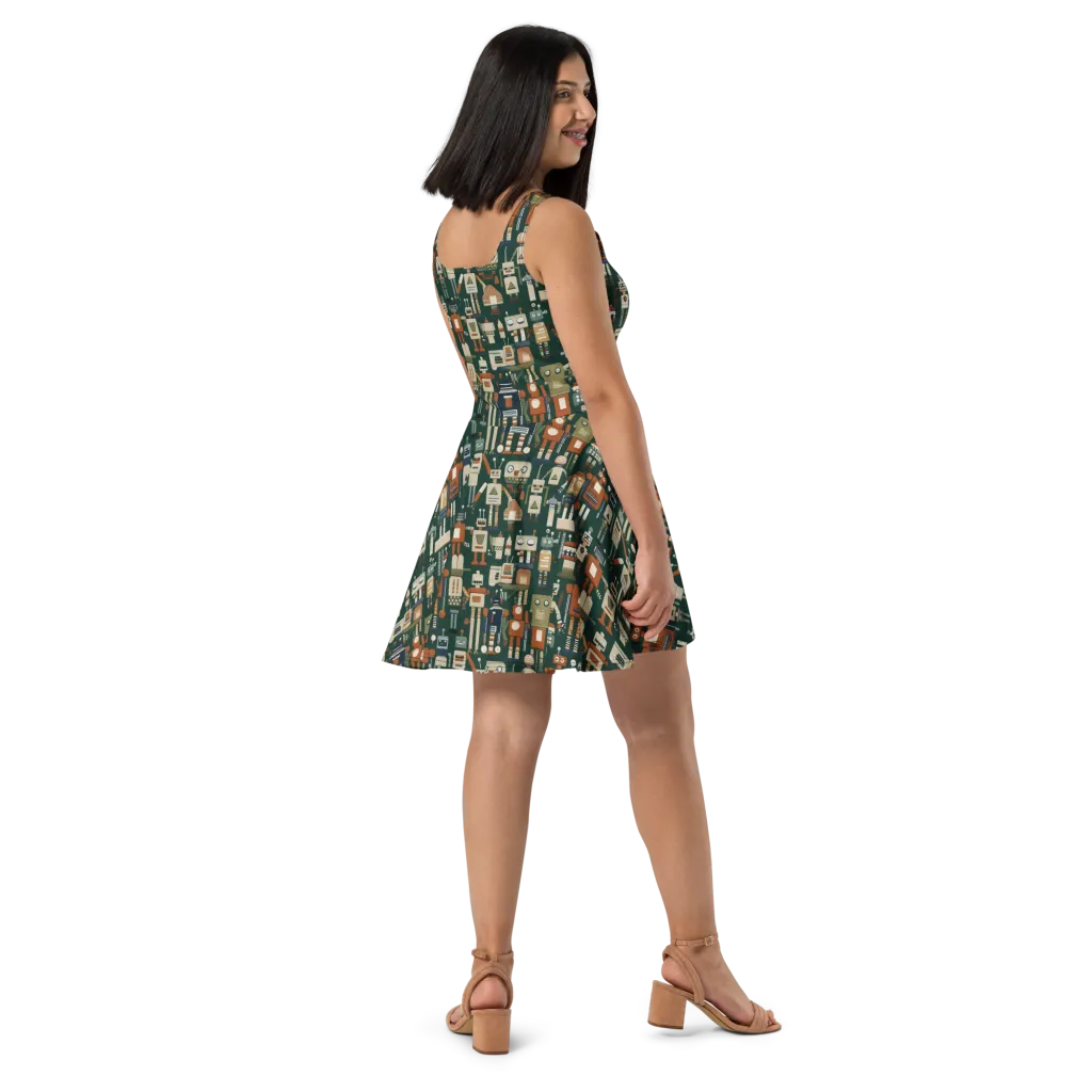 Tin Can Parade on Skater Dress — Right