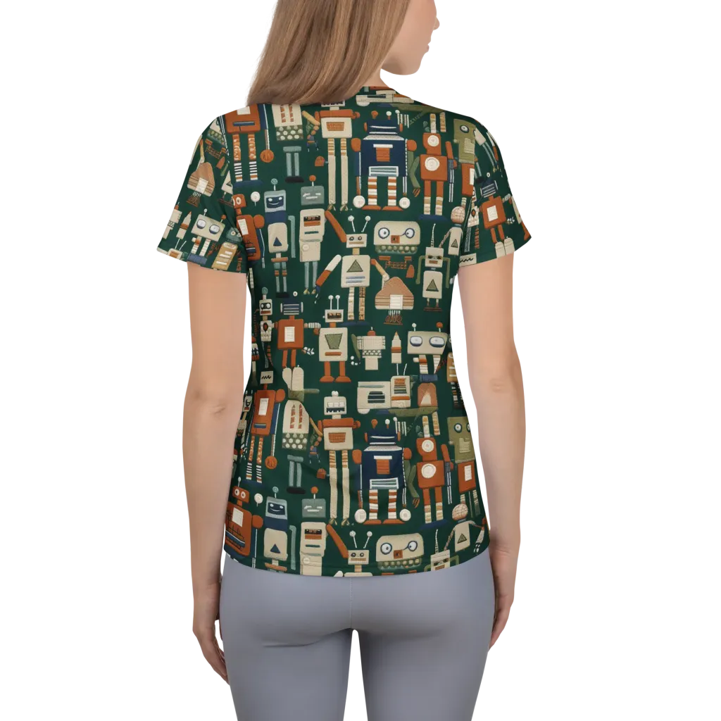 Tin Can Parade on Women's Athletic T-Shirt — Back